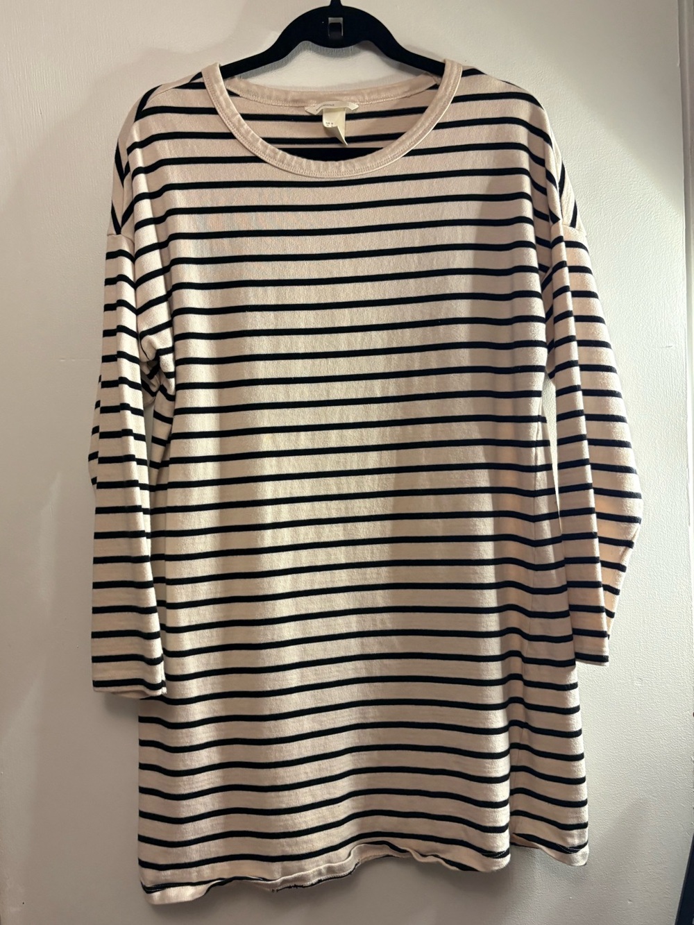 π― % cotton Parisian vibes ivory & black classic sweater dress knee length